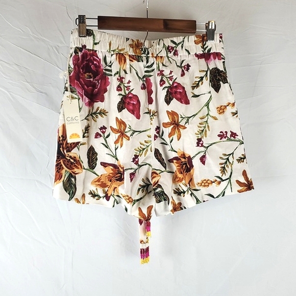 NWT C&C California Floral Linen Shorts - Picture 6 of 10